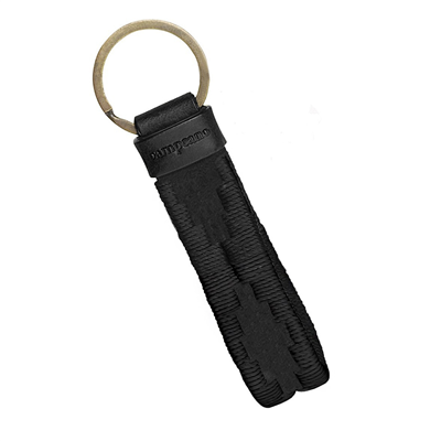 Pampeano Charro Loop Key Ring - Black Leather with Black Stitching